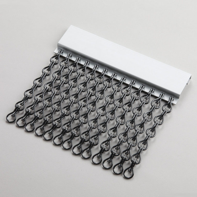 Luxury Decorative Crimped Bending Aluminum Fly Screen Door Curtain Double Link Hook Chain for Hotel Wedding Decoration