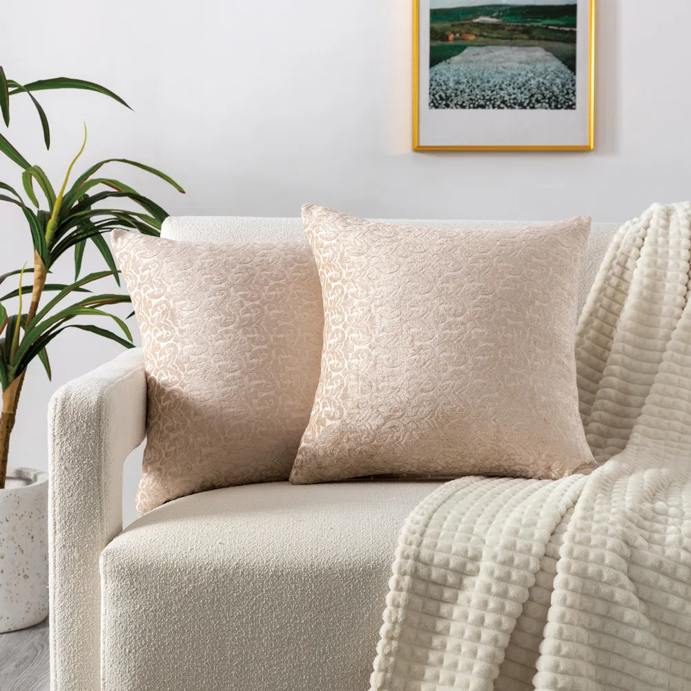 Decorative Square Throw Pillow Covers 18*18 Inch Set of 2, Super Soft Chenille Pillowcase for Living Room Bedroom, Chenille Pillowcase for Bedroom