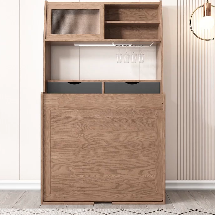 Шкаф-стол кухонный компактный с обеденными принадлежностями