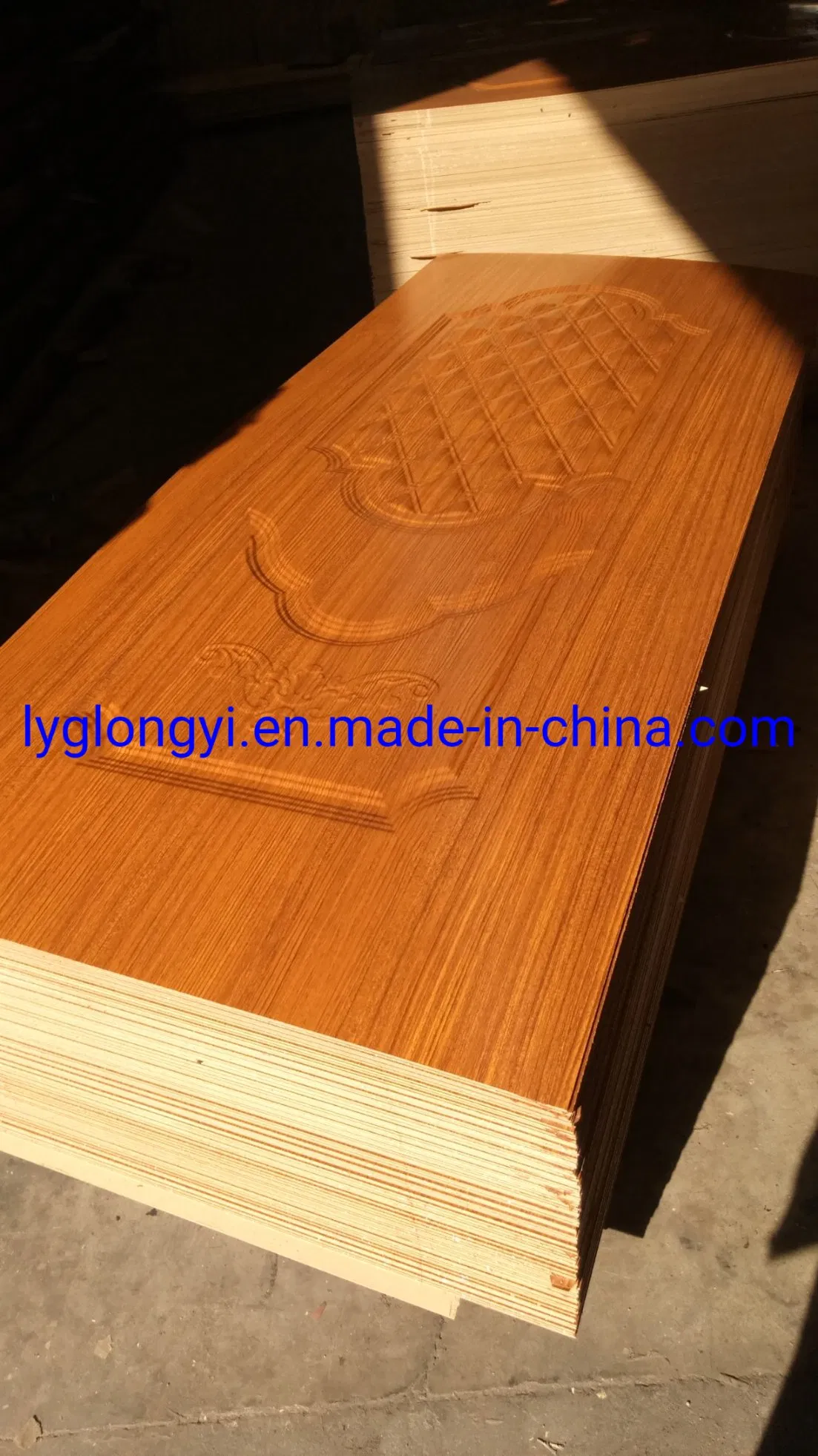 Black Walnut Melamine Face Moulded Door Skin 3.5X960X2150mm Wooden Door Panel