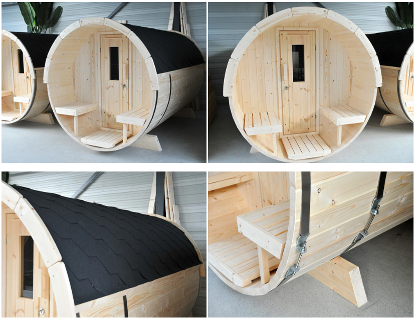 Инфракрасная сауна-бочка из канадского кедра на 6 человек