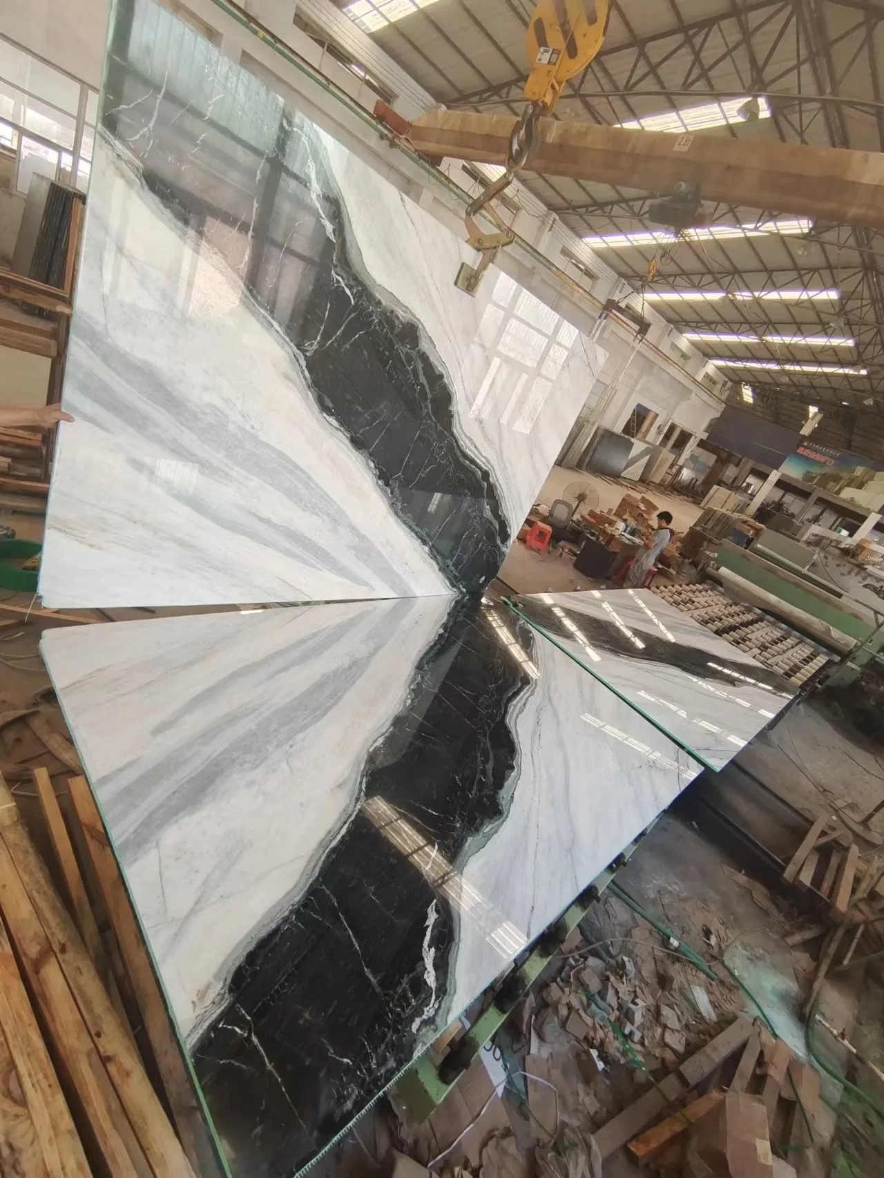 Panda White Natural Marble Slabs for Stairs Countertops Table Tops Wall Floor Tiles Factory