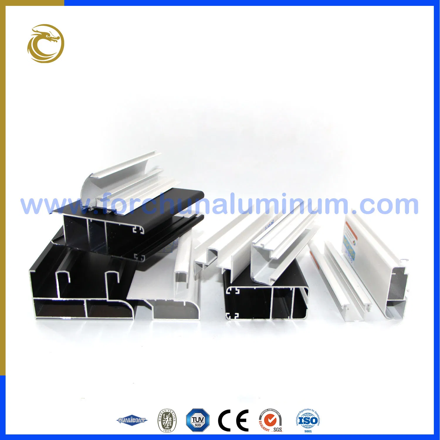 6000 Series Black Anodized Extrusion Aluminum Profiles for Europe Line Windows and Doors