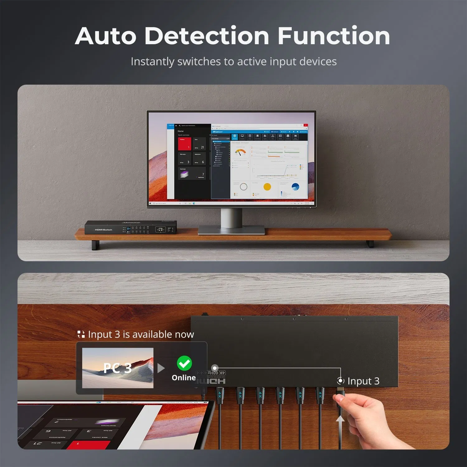 Custom 8-Port 4K 60Hz Rackmount for HDMI Switcher RS232/LAN Video Converter Splitters