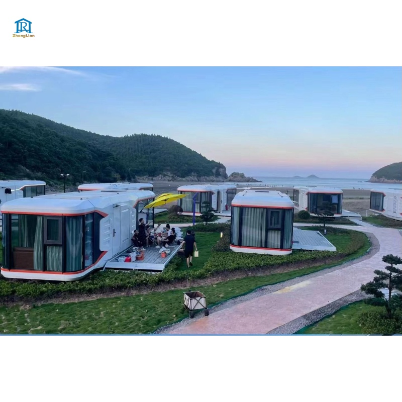 Capsule Container Houses Mobile Wheels Modular Other Portable Prefabricated Tiny Trailer