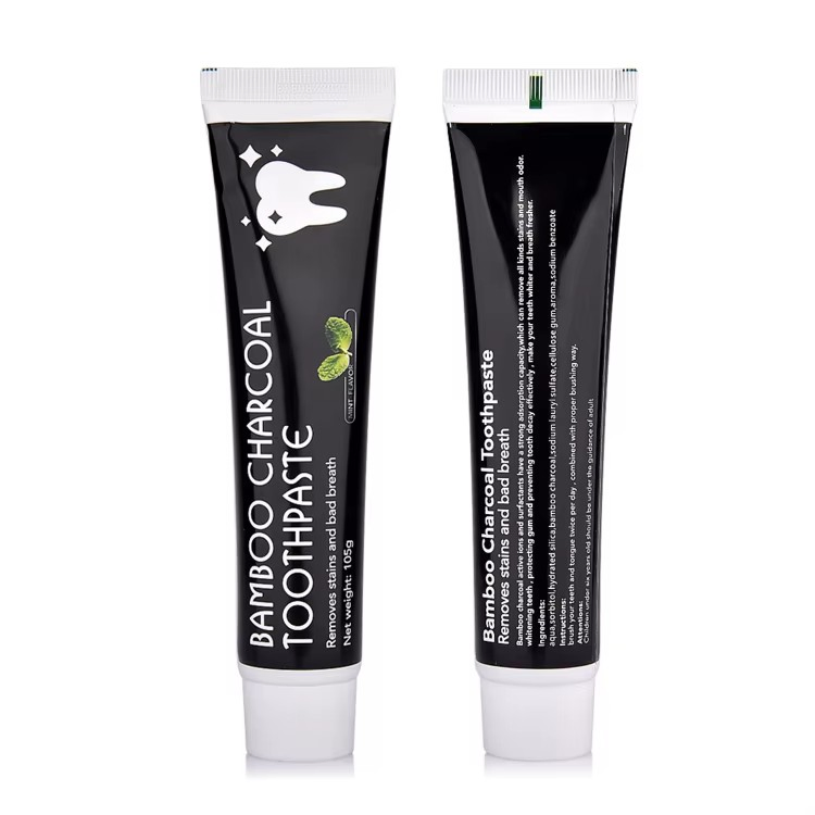 Factory Bulk Cool White Organic Toothpaste Biodegradable Bamboo Charcoal Whitening Paste for Home Use Removes Stains