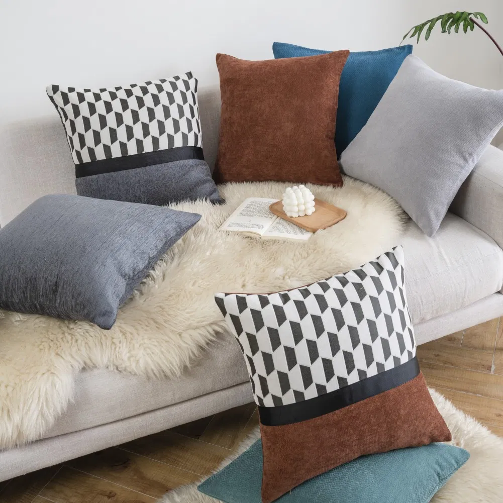 18 X 18 Inches Cozy Soft Throw Pillow Covers Decorative Chenille Square Couch Cushion Cases for Sofa