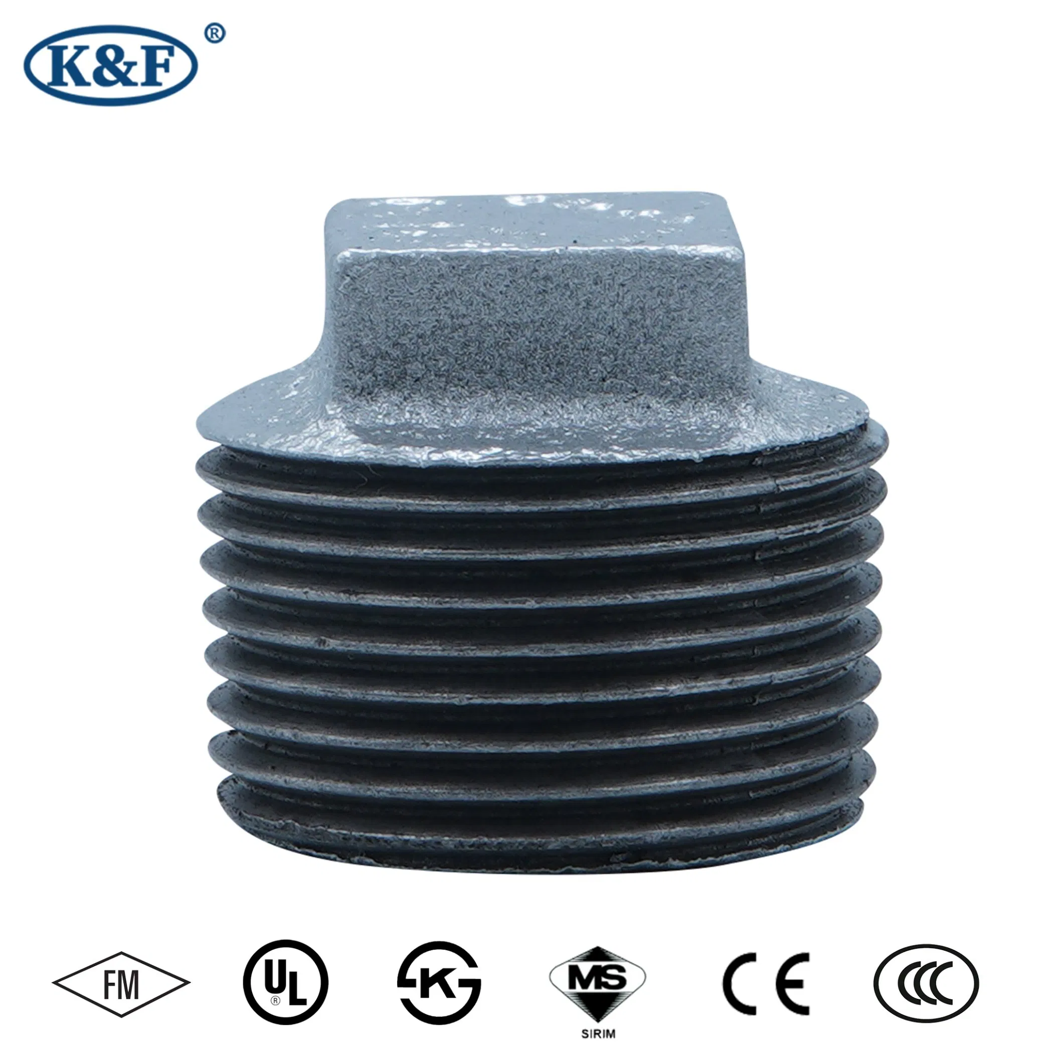 Kanaifu Thread Galvanized Malleable Iron Pipe Fittings Plug for Water System