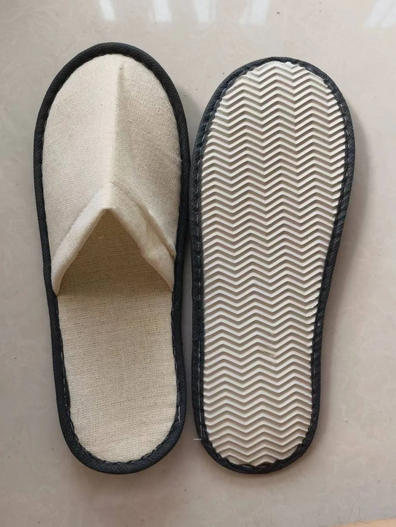 Disposable Closed Toe Hotel Indoor Unisex Plain White SPA Slipper Shoes