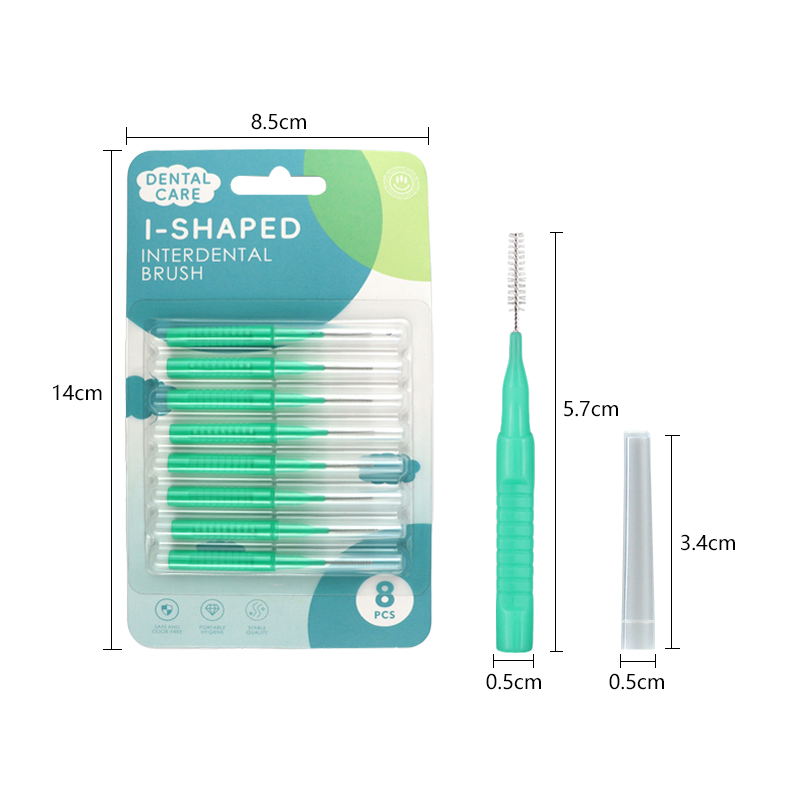 Multiple Size I-Shaped Orthodontic Interdental Brush Oral Cleaning Reusable for Brace