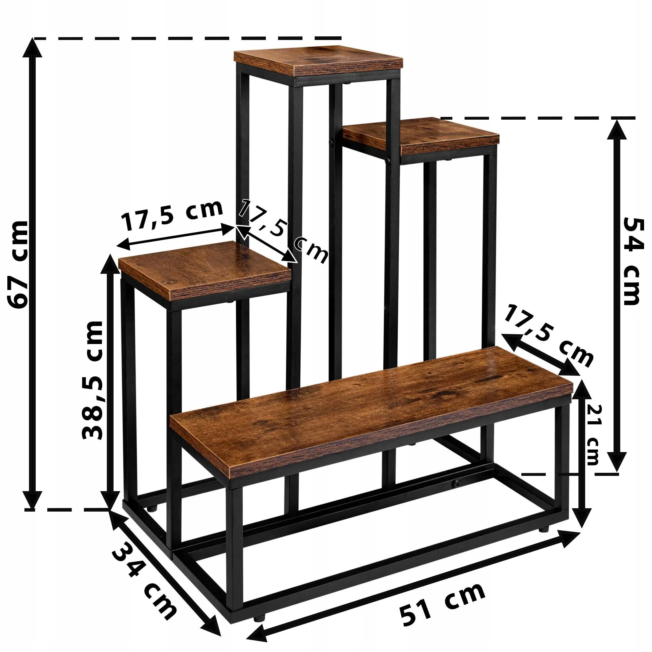 Large Tall Plant Stand Indoor Outdoor Wood Plant Shelf Multi-Tiered Flower Planter Holder Shelf Balcony Flower Rack