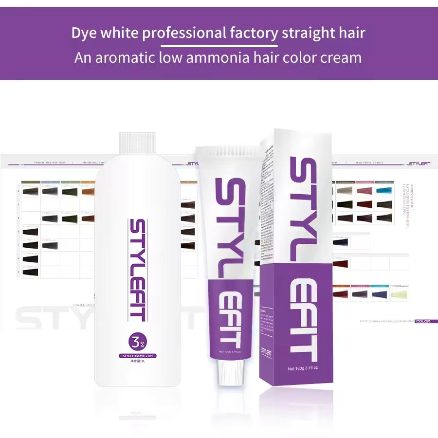 Ammonia-Free Natural Hair Color Cream for Professional Use