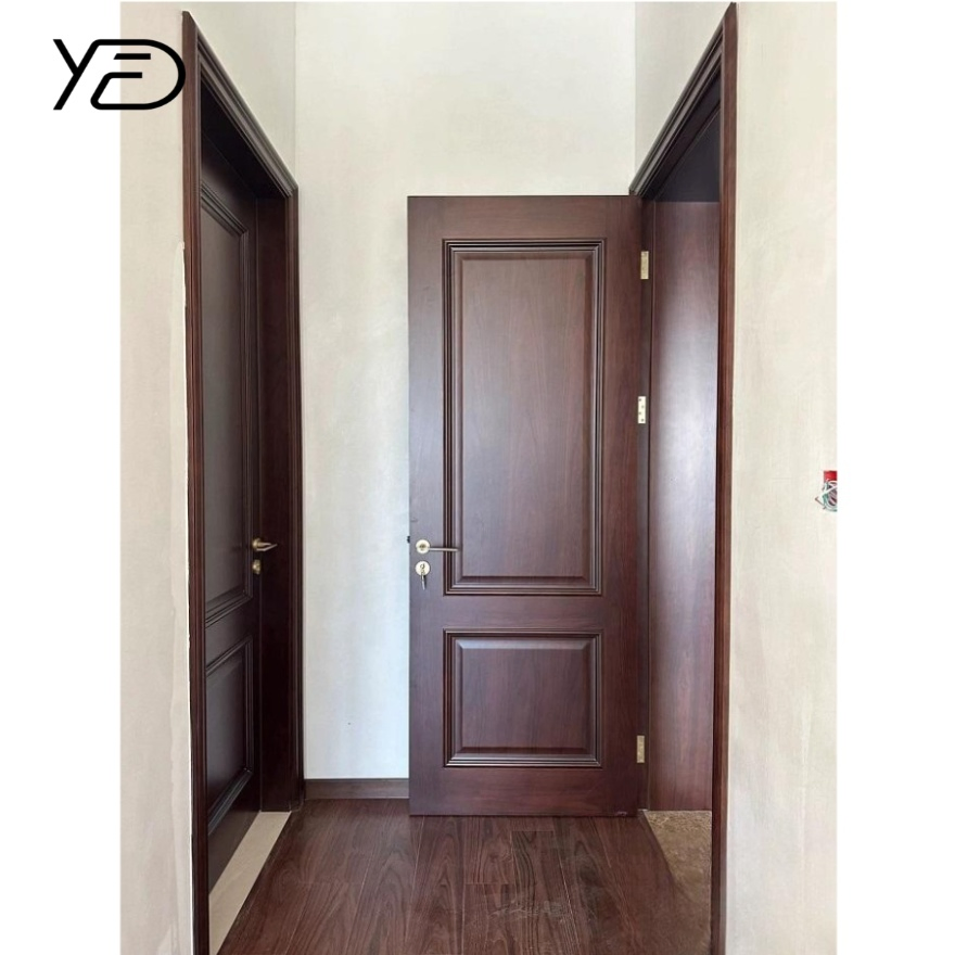 North America Modern Interior Moulded PVC Door 2 Panel Wooden Hollow Core Doors for Houses