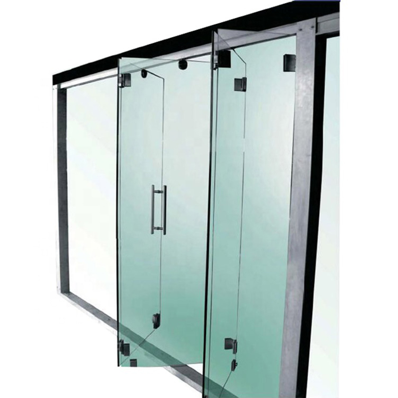 Glazed Partition Door Frameless Glass Folding Doors for Office Shop