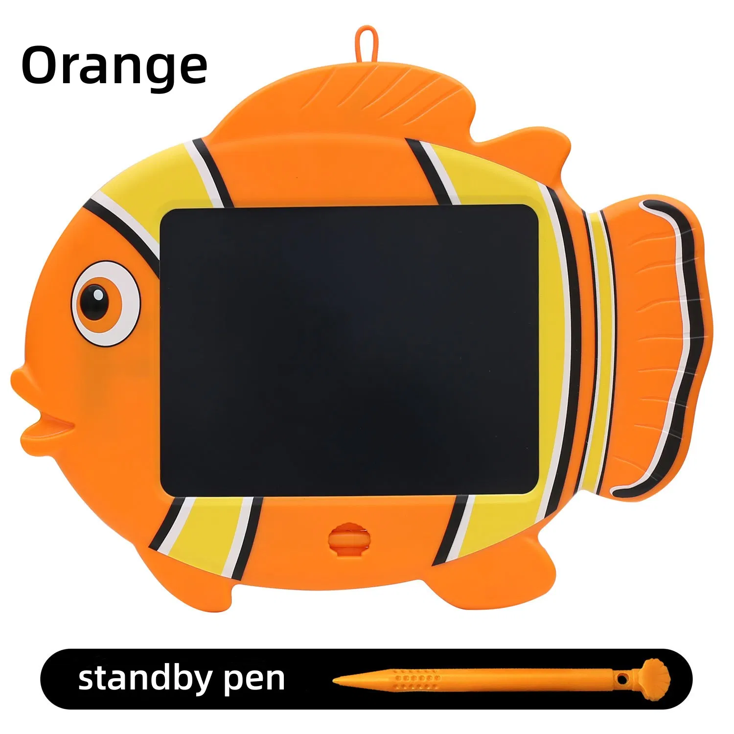 9 Inch Clownfish LCD Writing Tablet for Kids, Colorful Doodle Board Drawing Tablet with Lock Function, Completely Erasable Reusable Writing/Drawing Pad-Orange