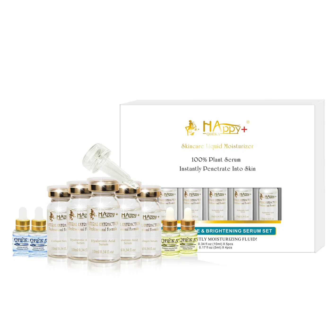 Qbeka Anti-Wrinkle Anti-Aging Serum Set Distribute Available or OEM for Skincare Serum Face Serum Eye Serum Essence Serum