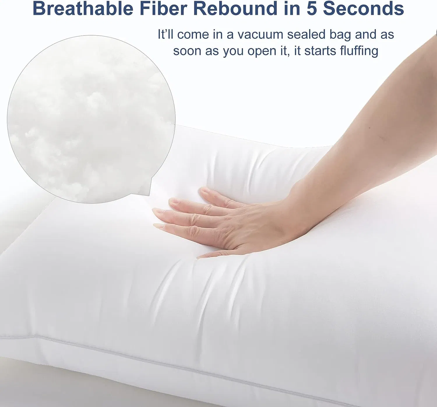 Hotel Quality Down Alternative Pillow Supportive Fluffy Pillows with Microfiber Cover