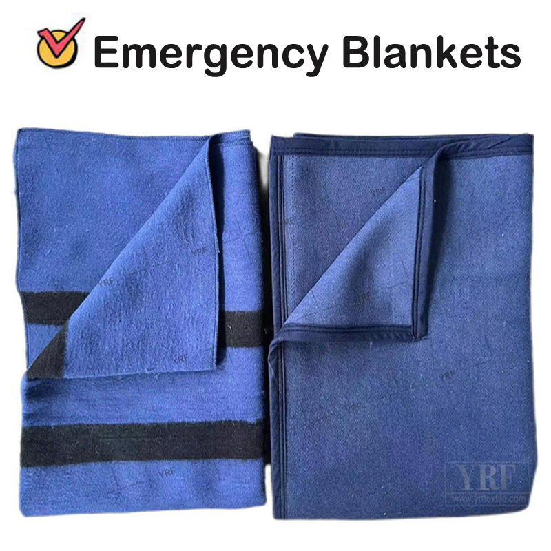 Warfare Blanket 50% Wool Grey Blue Camp Blanket Waterproof Fireproof Logo 600g 150X200cm Emergency Relief Shelter Isolation Thermal Blanket