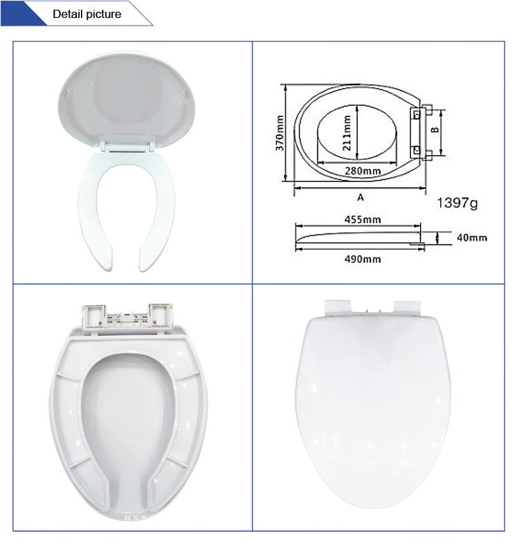 Elongated Toilet Seat with Open Style