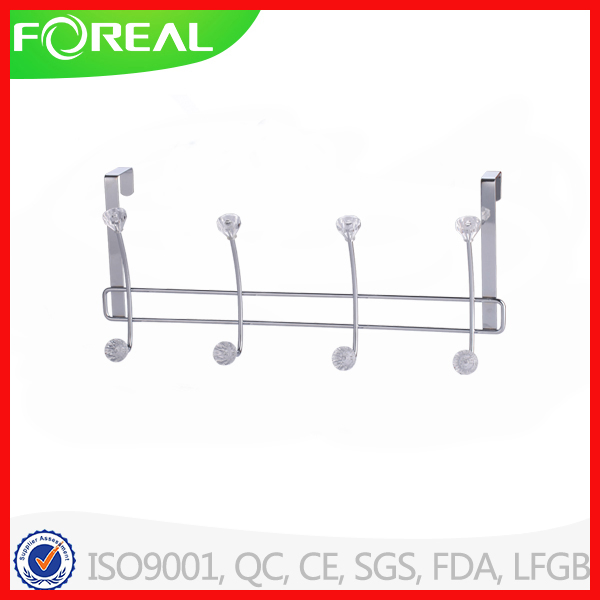 Over The Door Metal Wire 4 Hooks Clothes Hanger