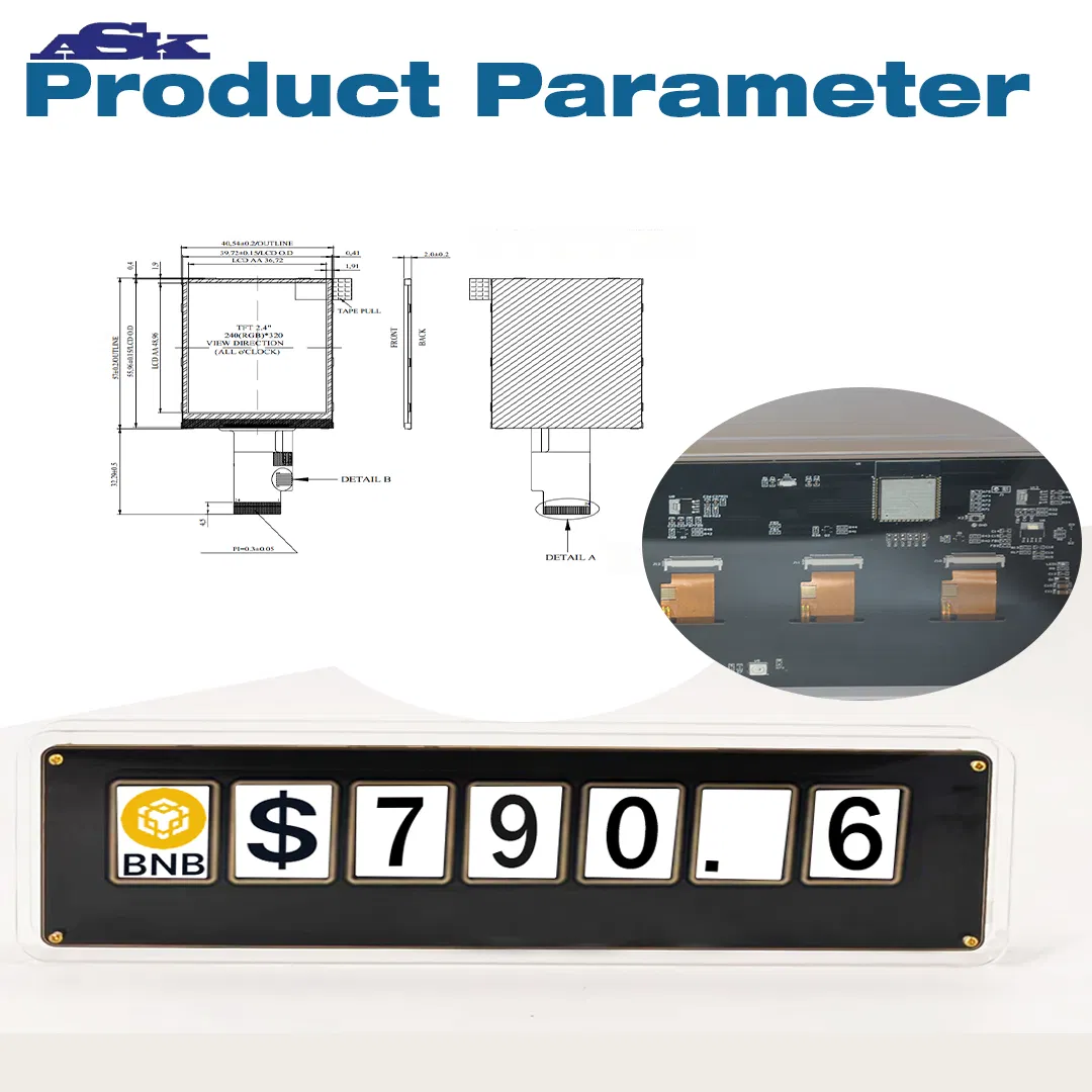 China-OEM Multi-Blockchain Desktop Mini PC Monitor for Bnb, Btc, Eth & Sol with Custom 7X2.4'' LCD Production & Volume Manufacturing Support Stm32