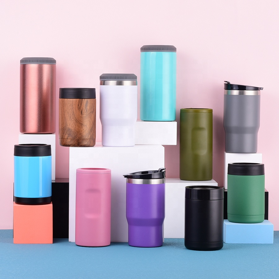 Eco Friendly Vacuum Metal Universal Double Wall Insulated Custom Stainless Steel Beer Can Cooler