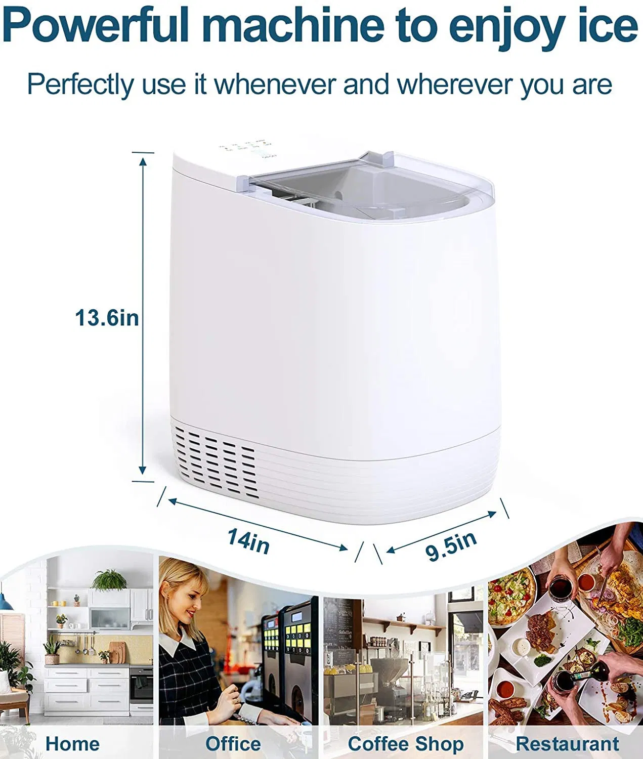 26 Lbs or 15kgs, Home Use, White, Fareast, Premium Ice Machine Maker