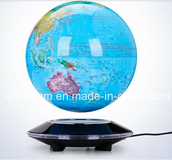 Inductive Magnetic Levitation Illuminated World Globe