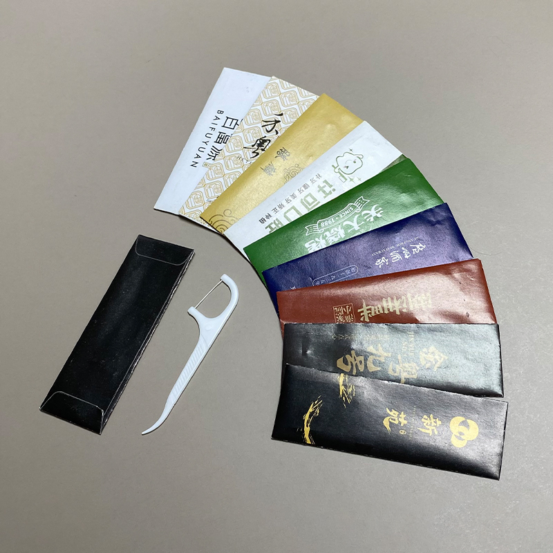 Custom Individual Dental Floss Toothpick Restaurant Advertisement Single Packed Plastic Floss Pick with Logo