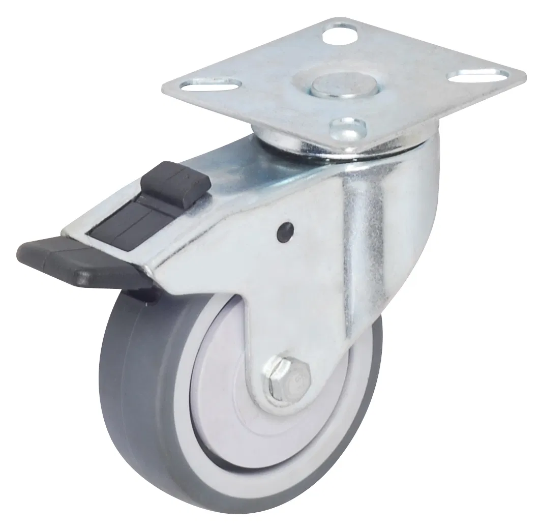 with/Without Brake Metal Bracket Lightweight TPR Wheel Furniture Trolley Caster