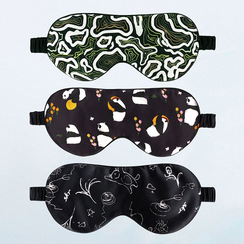 Black Weighted Mulberry Silk Sleep Mask