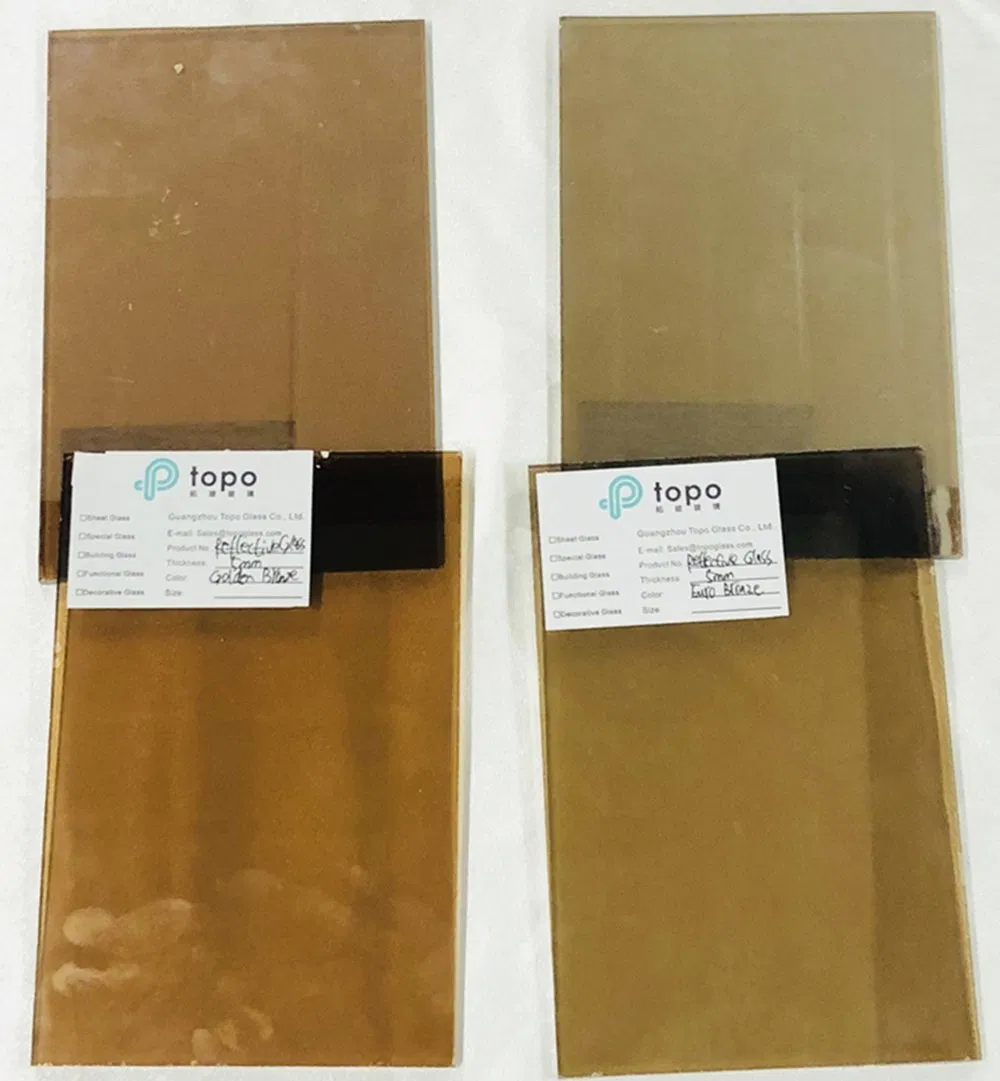 Bronze Coated Glass Dark Bronze Golden Bronze Light Bronze Coated Glass European Bronze Reflective Glass (74R-GB1108)