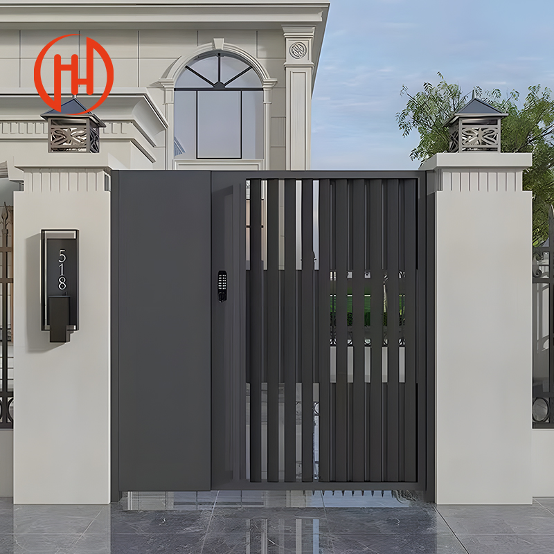 Aluminum Post Wood Composite Gate Electronic Door Fence Gate