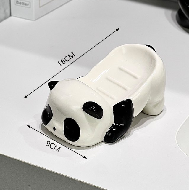 Cute Animal Resilient Ceramic Soap Tray Quick Dry Bathroom Accessories
