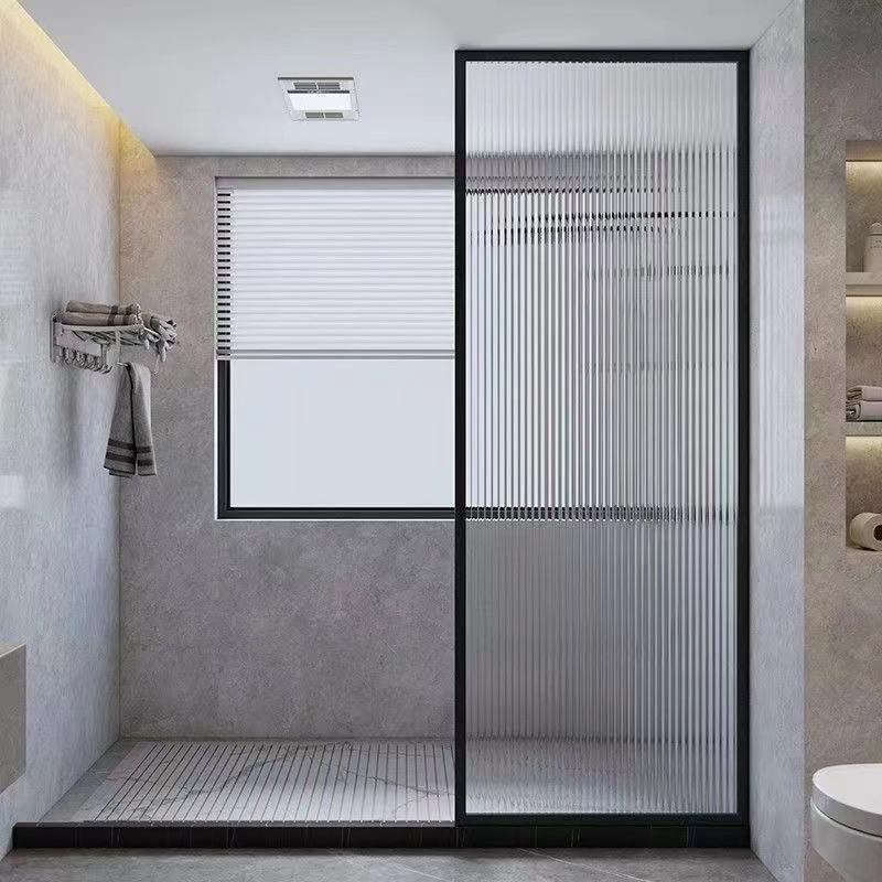 Hot Selling Shower Screen Walk in Fluted Tempered Sliding Door System Glass Shower Panel