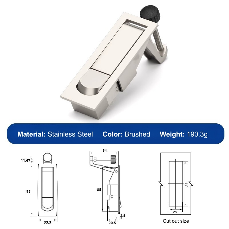 Keyless Stainless Steel Push Release Electrial Cabinet Door Lock