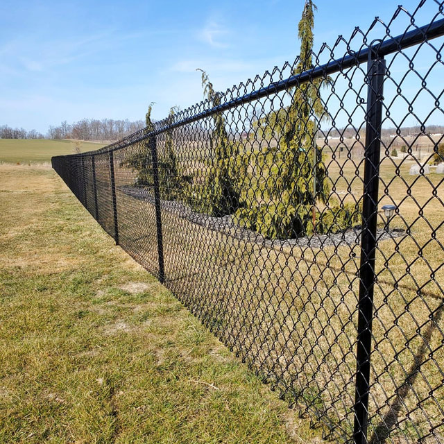 9 Gauge Black PVC Coated Galvanized Steel Chain Link Fence Fabric Chain Link Fencing