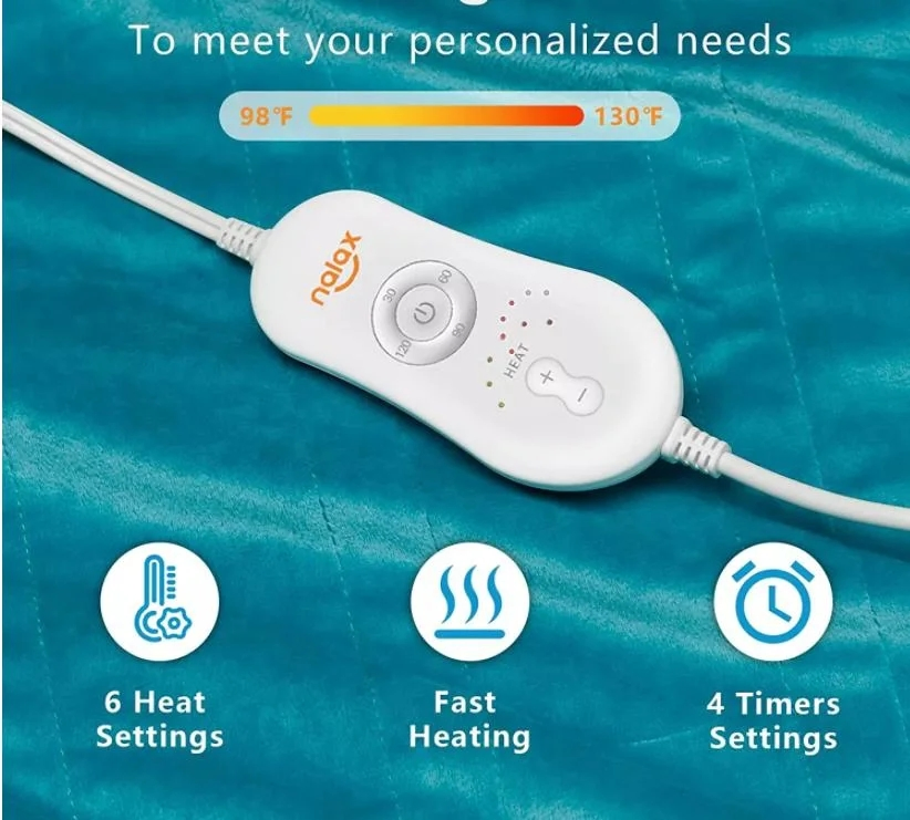 New Design Heat Settings Warm Electric Heating Blanket Amazon Hot Sell Supplier