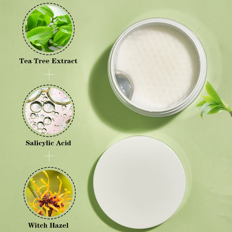 Private Label Hyaluronic Facial Aha Based Exfoliating Peeling Pads OEM Tea Tree Salicylic Acid Pads Anti Treatment Face Mask