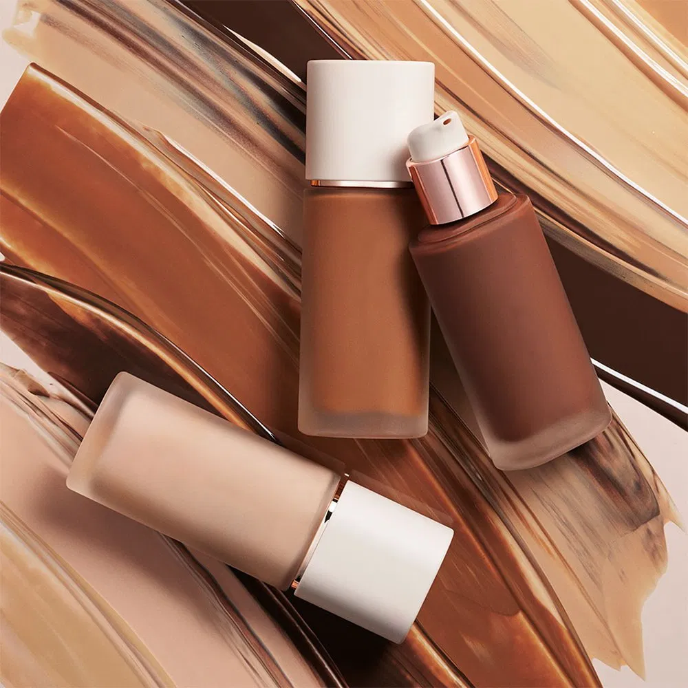 Free Sample 32 Colors No Logo Natural Skin Flawless Liquid Foundation Active Wear Makeup Full Coverage Waterproof