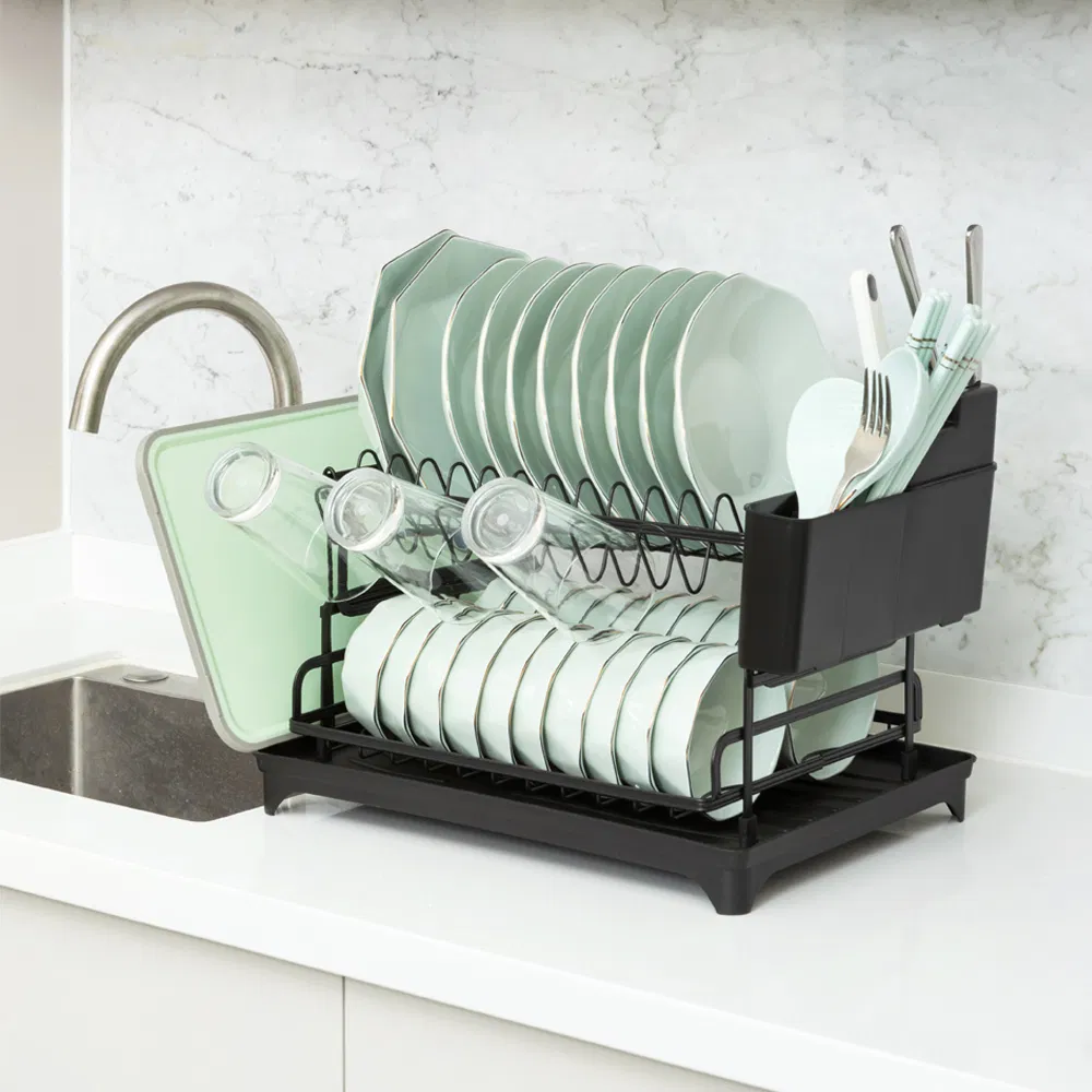 Двухъярусная сушилка для посуды над раковиной