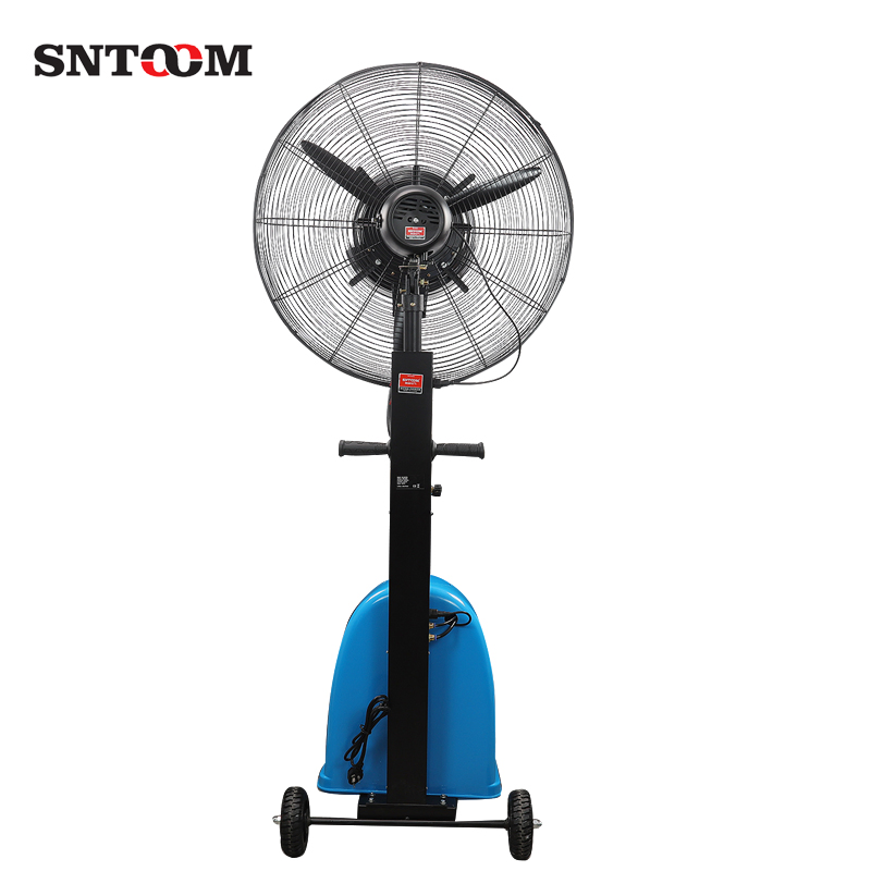 on-Hand, Floor-Standing Industrial Spray Fan with Swinging Head for Water and Ice Cooling, Household Humidifying and Atomizing Electric Fan