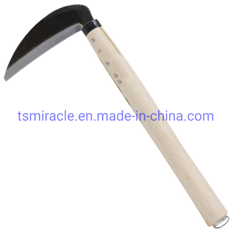 Agricultural Hand Tools Farming Scythe Garden Grass Pruning Sickle with Wooden Handle