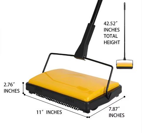Carpet Sweeper Cleaner for Home Office Pet Hair Dust Scraps with a Brush