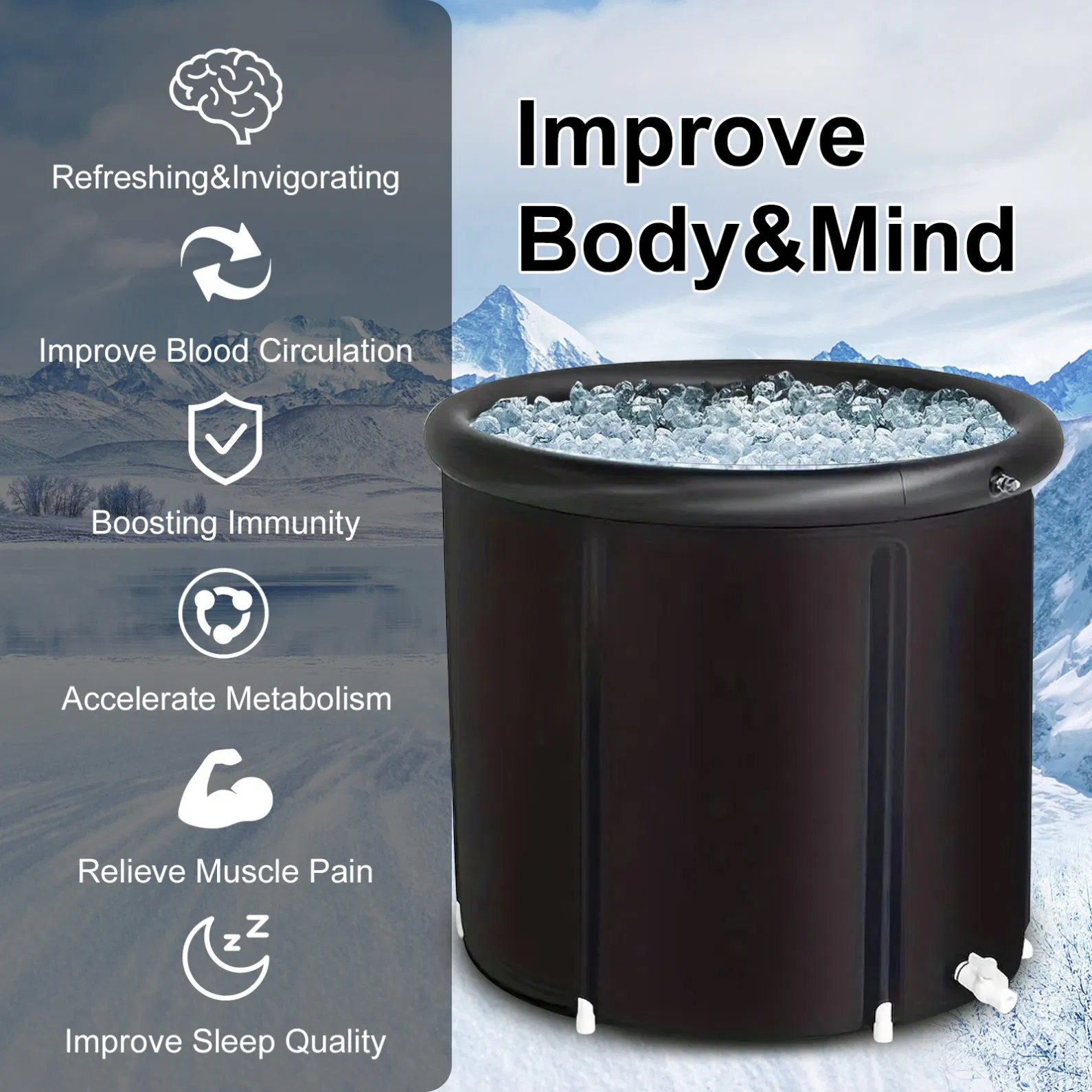 Складная ванна для ледяной терапии Athlete Ice Bath Pod