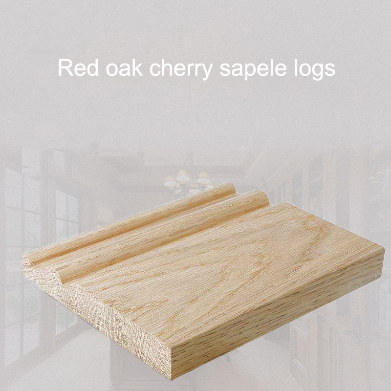 Custom Solid Wood Lines Raw Wood Red Oak Door Frame Skirting Line Sapele Top Line
