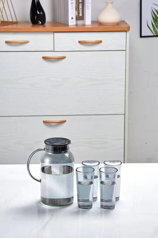 Drinking Cold Water Glass Set with Jug Glass Tea Coffee Mug