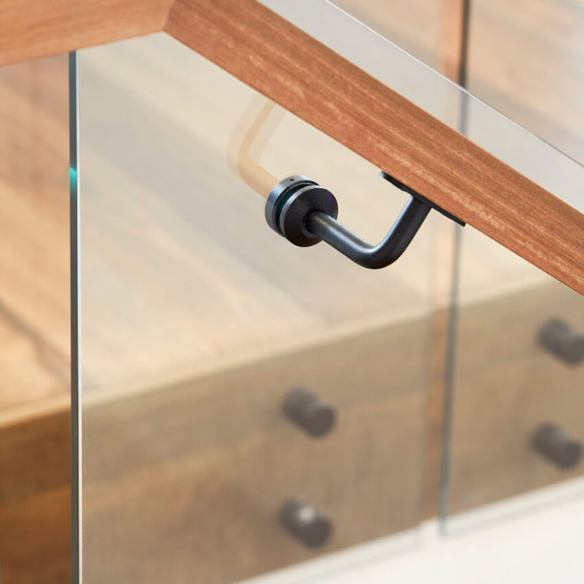Secure Glass Fixing Hardware for Stylish Stairways and Contemporary Guardrail Designs