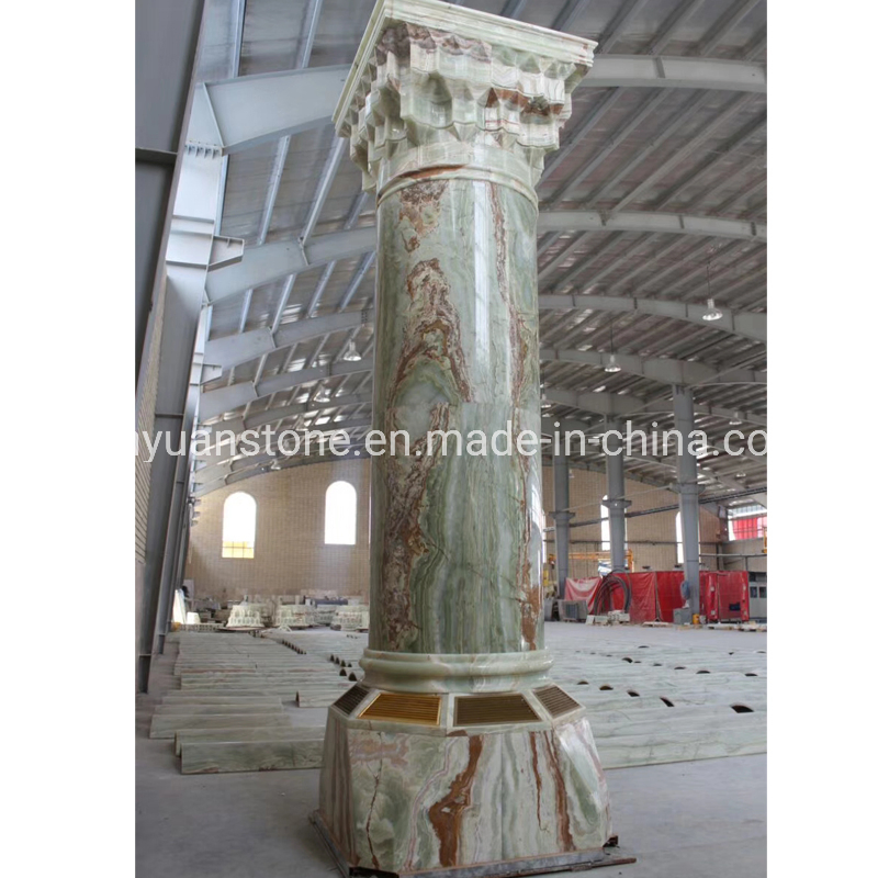 Natural Marble Onyx Stone Columns for Hotel/Villa/Shopping Mall/Infrastructual Projects Decoration