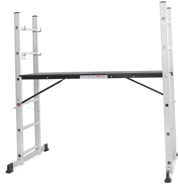 Compliant Industrial with Non-Slip Rungs & Outriggers Lightweight Yet Sturdy for Warehouse Maintenance Aluminium Scaffolding Ladder